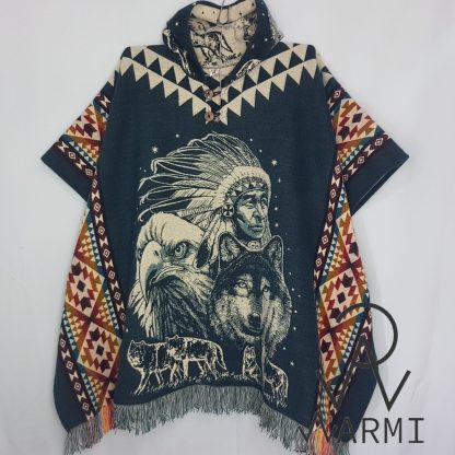 poncho alpaca indio lobo