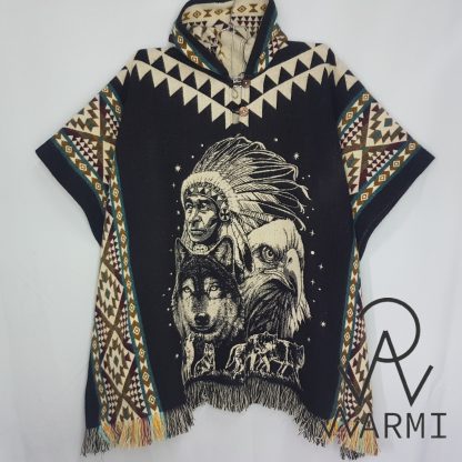 poncho alpaca indio lobo